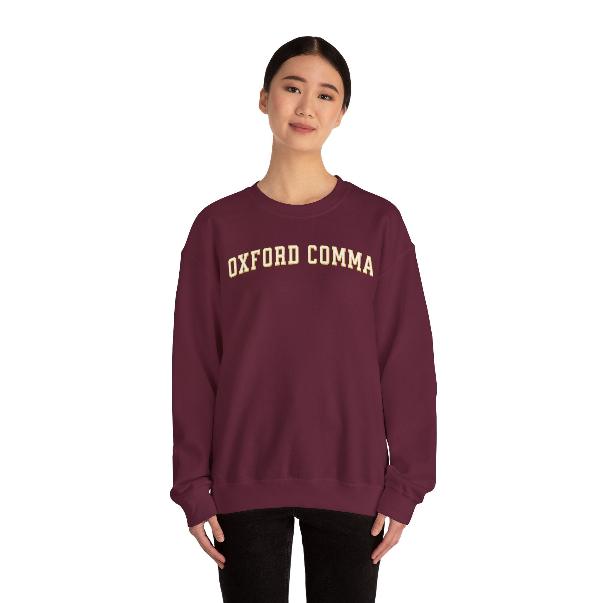 oxford comma sweatshirt